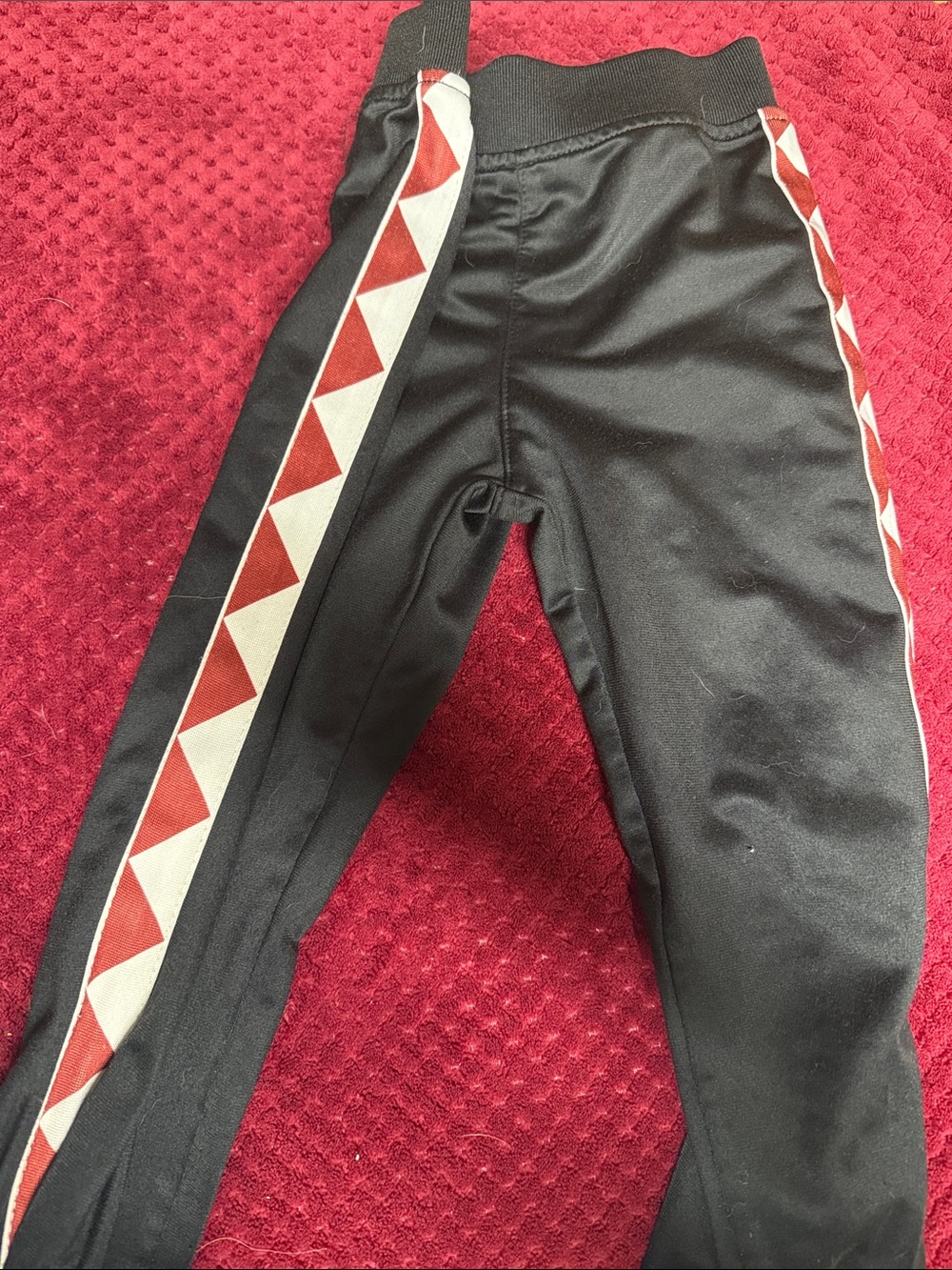 Hurley Black Leggings with Red and White Triangle Side Trim